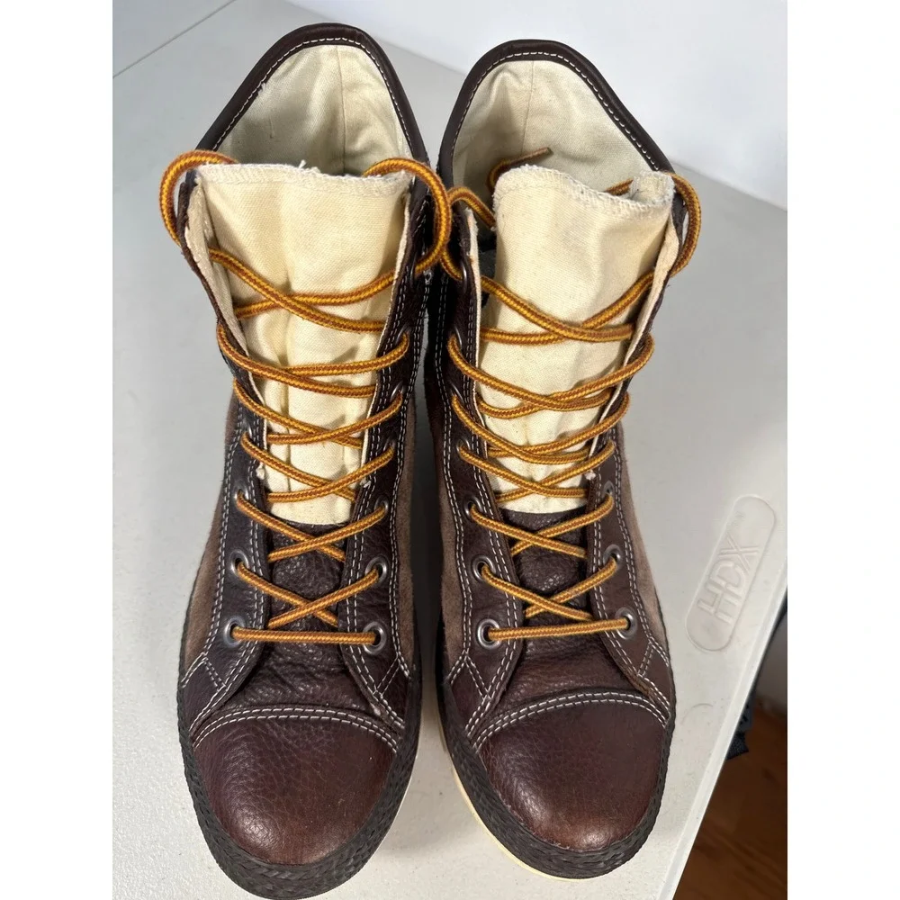 Converse All Star Chuck Taylor Outsider Brown Leather Suede Boots Mens 10.5 High